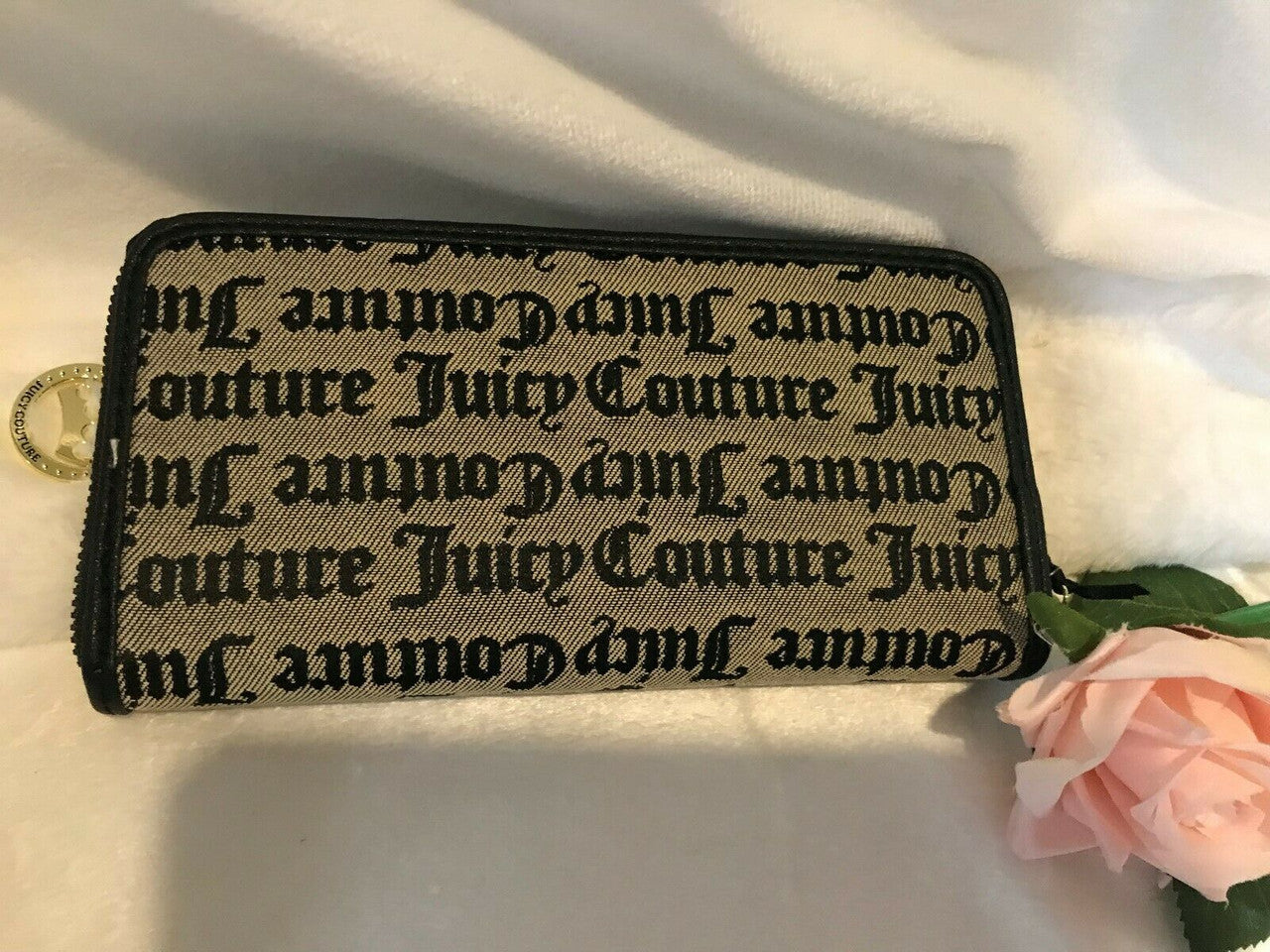Sweet Surrender Large Beige Black Gothic Wallet Juicy Couture