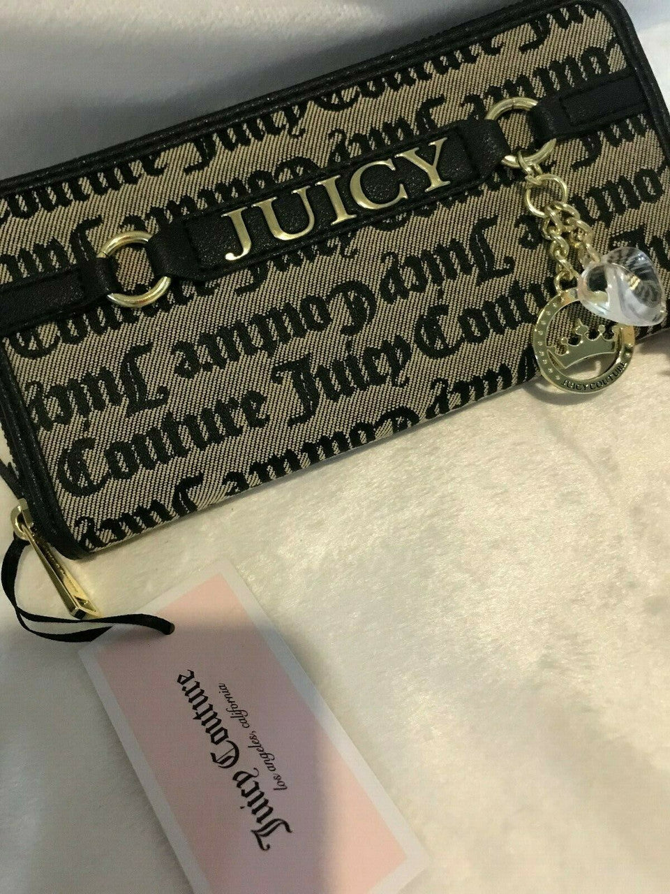 Sweet Surrender Large Beige Black Gothic Wallet Juicy Couture