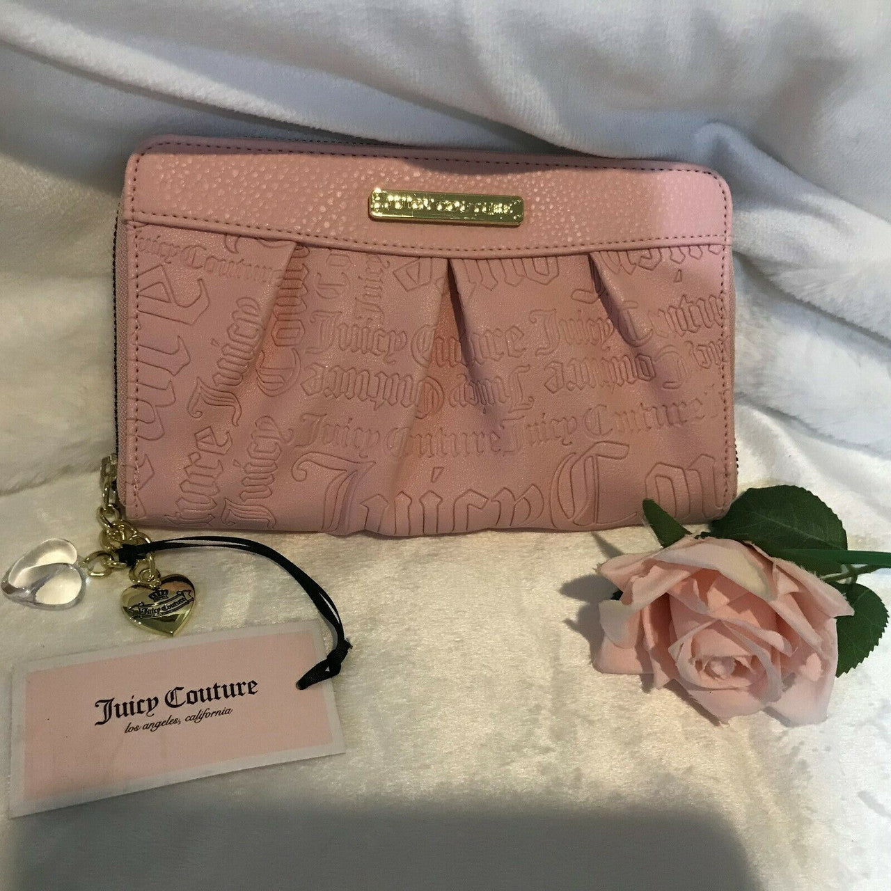 Wallet Macaroon Pink gothic crossword ziptopia Juicy Couture
