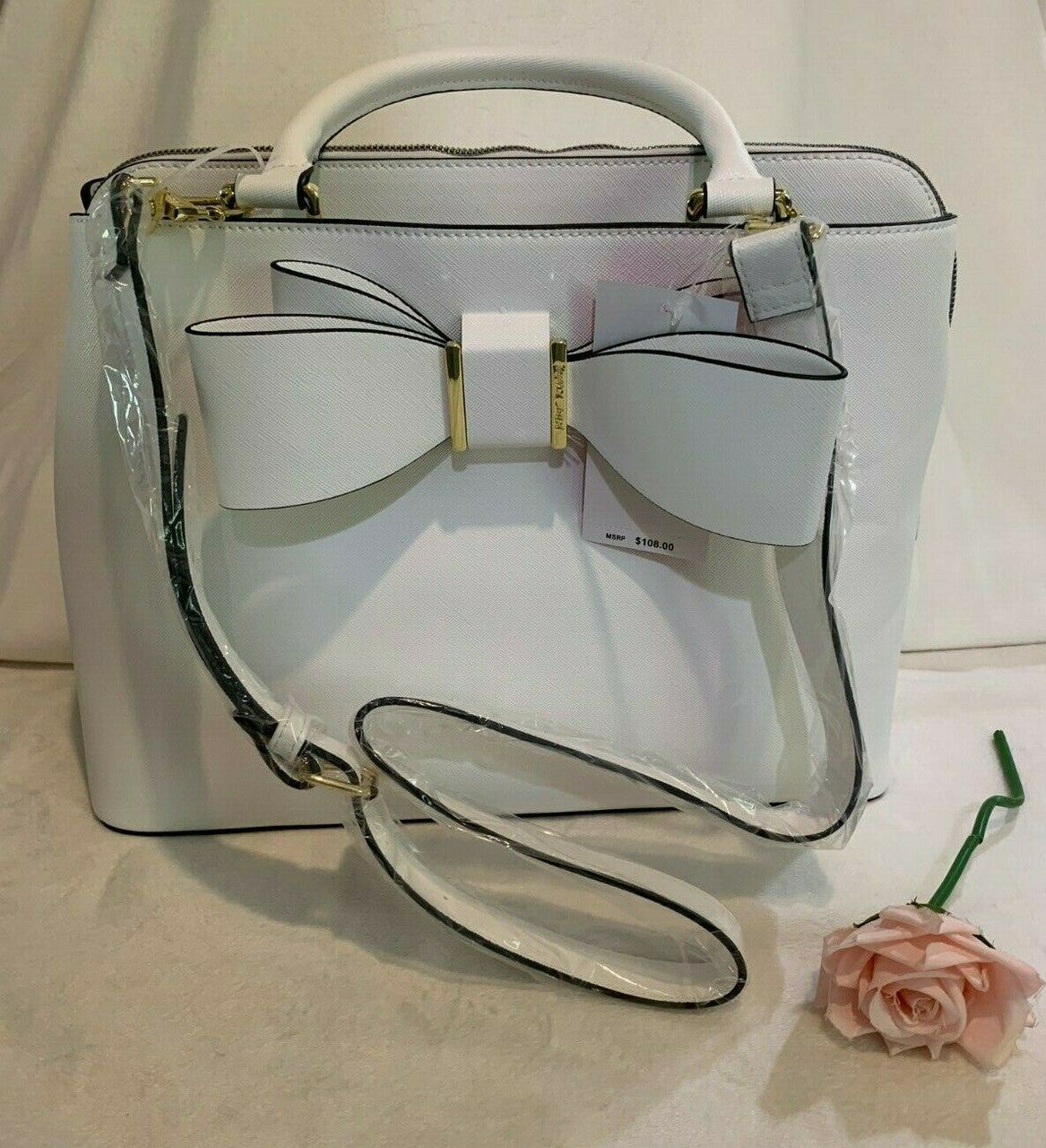 Betsey Johnson Vegan Satchel Crossbody Handbag