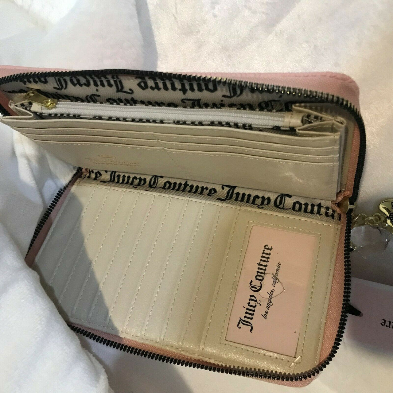 Wallet Macaroon Pink gothic crossword ziptopia Juicy Couture