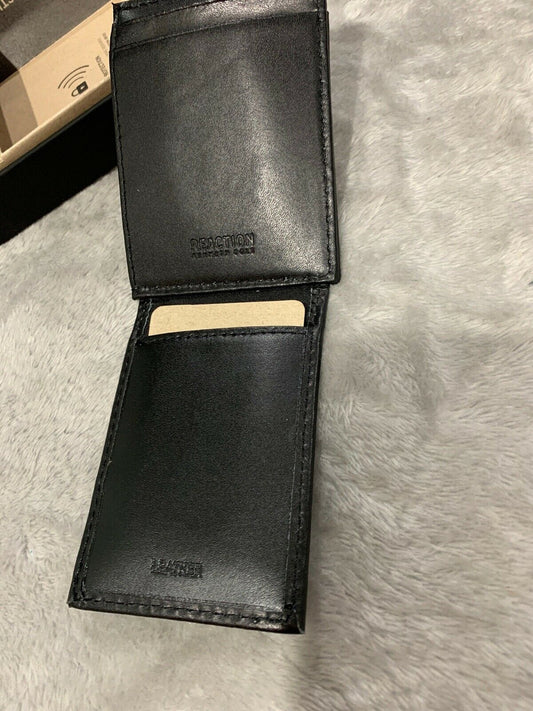 Reaction Leather Wallet Magnetic Closure Rfid Black Kenneth Cole