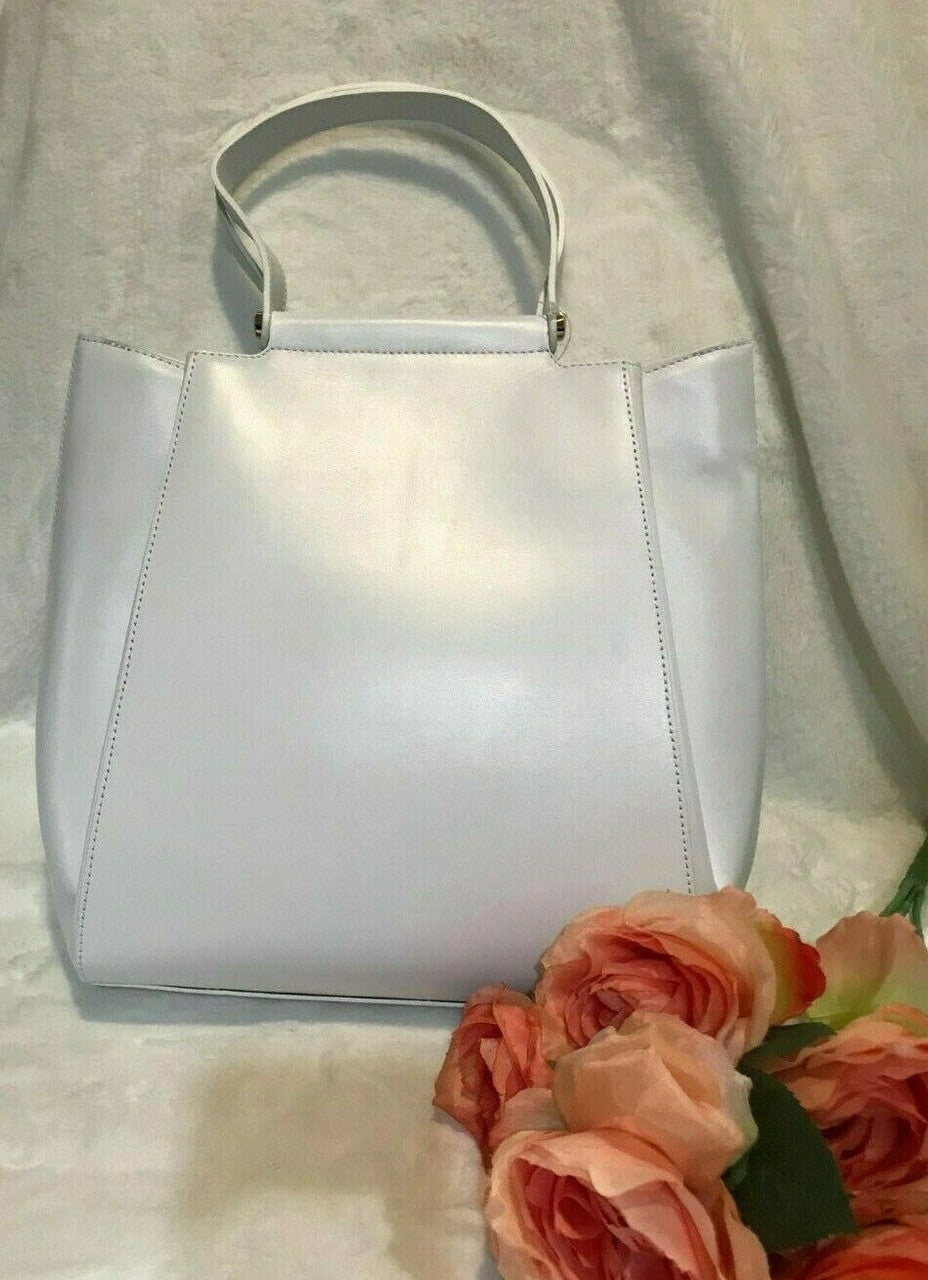 Swarovski Crystals White Leather Handbag Satchel Shoulder Valentino Orlandi