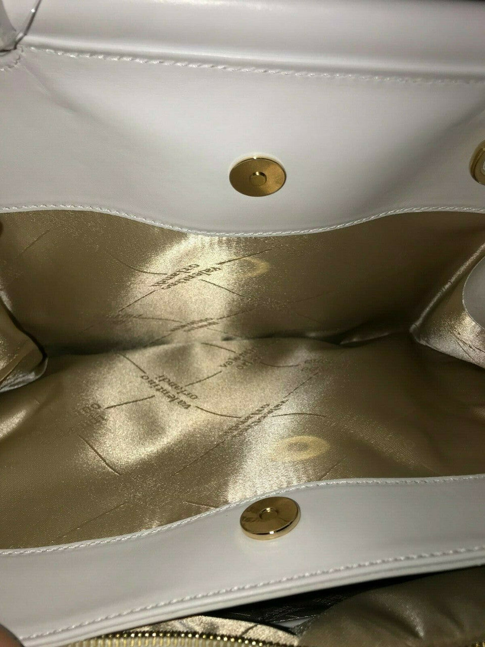 Swarovski Crystals White Leather Handbag Satchel Shoulder Valentino Orlandi
