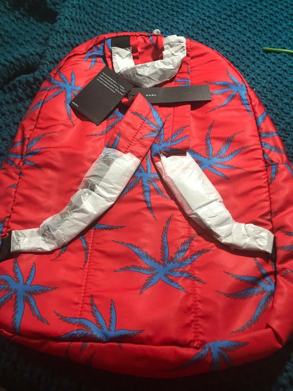 Large Backpack 12" x 18" Palm Red