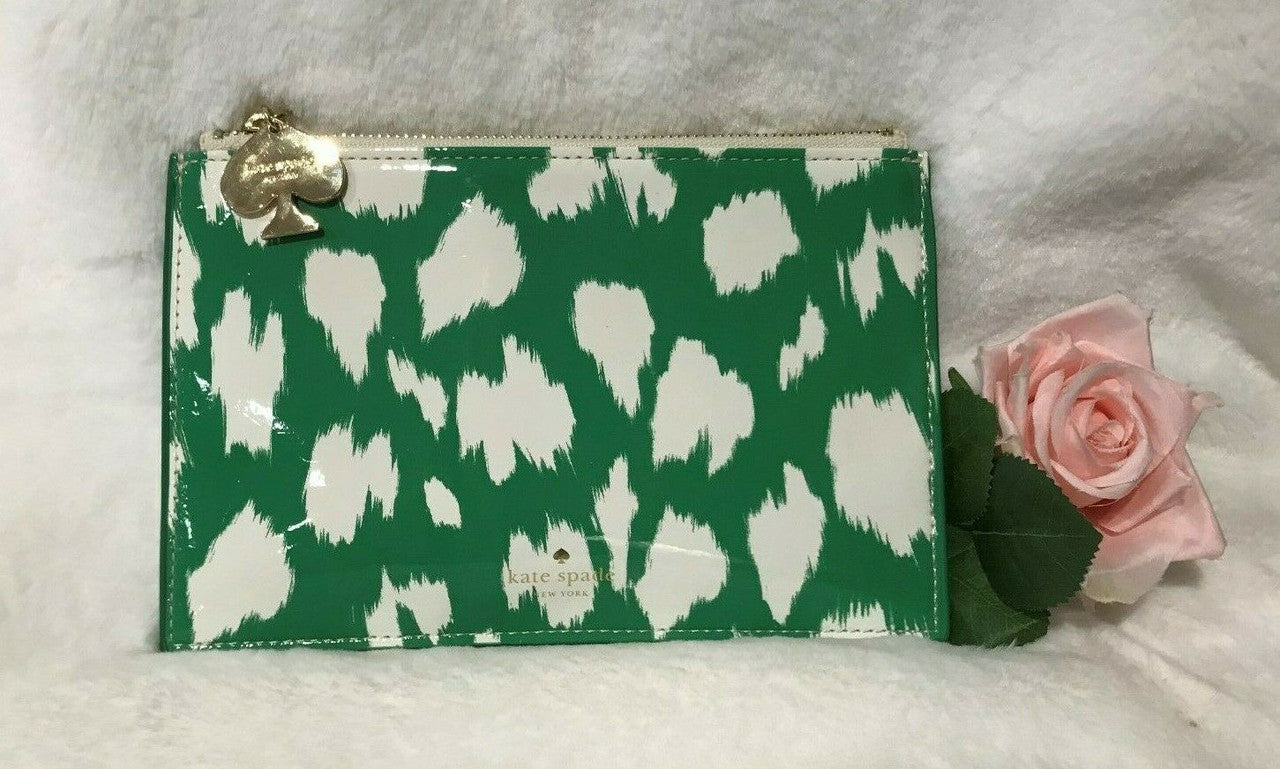 Pencil Pouch Green And White With Eraser, Ruler & Sharpener Kate Spade New York