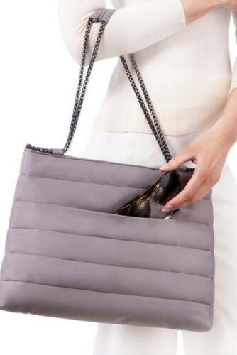 Maven Quilted Shoulder Bag Cinder color Eric Javits